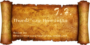 Thuróczy Henrietta névjegykártya