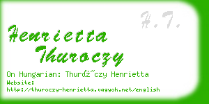 henrietta thuroczy business card